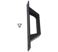 Tirador de puerta de granero de aleación de aluminio con acabado deslizante, con puerta base, color negro, 200 mm, interior/exterior para manija (1 pieza) (negro con base)