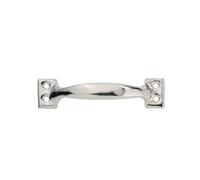 Tirador de puerta de granero en forma de arco for armario, cajón, perilla de bronce vintage, color blanco y negro, for muebles, herrajes for el hogar(Silver-3 inch)
