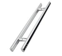 Tirador de Puerta de Granero, manija de Puerta de aleación de Aluminio Plateada y Negra, Barra de manija Interior y Exterior Moderna para Puertas de Madera/Vidrio, manija