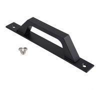 Tirador de puerta de granero, manija de puerta resistente para puerta corredera de garaje, puerta interior exterior, estilo hierro, aleación de aluminio negro (negro con base)