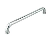 Tirador de puerta de vidrio de empuje y tracción, acero inoxidable SUS304, acabado cromado pulido, distancia entre agujeros de 440 mm, manija de repuesto para puerta de ducha