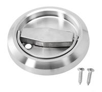 Tirador de puerta invisible redondo a prueba de fuego con espacio entre agujeros de 39 mm, accesorios giratorios de 360 grados para armario, cajón, armario (plateado)