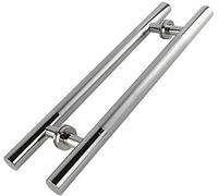 Tirador de Puerta, Tirador de Puerta de Empuje de Acero Inoxidable para Puertas de Vidrio/Puertas de Madera/Puertas de Metal/Puertas de Granero - Negro/Plata, 6 tamaños (Color : Black, Size : 120×90cm) (Silver 120×90cm)
