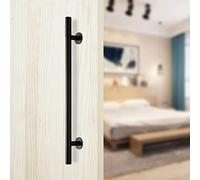 Tirador de puerta, tirador de puerta pequeño, tirador de armario negro, manijas de gabinete de 32 cm/60 cm de largo, tirador de empuje de puerta de granero de madera/tirador de puerta corrediza, tirad