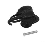 Tirador largo de cabeza de elefante para armario, aleación de zinc, estructura decorativa para mesita de noche para cajón o muebles, un solo agujero, forma de animal sólido nariz (negro mate)