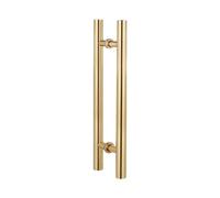 Tirador moderno de puerta de granero de doble cara de oro rosa, tiradores de puerta de vidrio de empuje comercial, barra de agarre for puertas interiores/exteriores(Gold,120X80cm/47.2"X31.5")