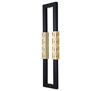 Tirador negro de doble cara para puerta de granero de 80 cm, barra de empuje para puertas de vidrio y entrada, accesorios de madera, ideal para uso interno y externo, accesorios elegantes para el