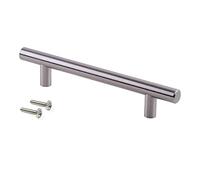 Tirador para mueble Orlando Emuca D. 12 mm en acero acabado níquel satinado con intereje 448 mm