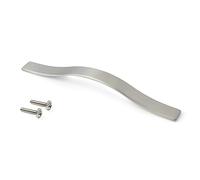 Tirador para mueble Shanghai Emuca en zamak acabado níquel satinado con intereje 128 mm