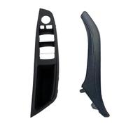 Tirador Puerta Para B&MW Serie 5 F10 F11 F18 520 523 525 528 530 535 2010-2017 LHD Conjunto Manija Puerta Interior Volante Izquierda(Black 2pcs Set)