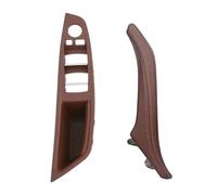 Tirador Puerta Para B&MW Serie 5 F10 F11 F18 520 523 525 528 530 535 2010-2017 LHD Conjunto Manija Puerta Interior Volante Izquierda(Red Brown 2pcs Set)