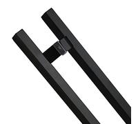 Tirador Rectangular Grande para Puerta Comercial, Tirador de Doble Cara para Granero, Juego de herrajes de Repuesto, Acero Inoxidable, 80, 100, 120 y 150 cm de Largo (Negro, 120 cm