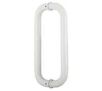 Tirador Redondo para Puerta de Ducha en Forma de O, Tiradores de Puerta de Doble Cara para Interiores, Tirador de Puerta de Acero Inoxidable 304, diámetro del Tubo de 1 Pulgada (Blanco)