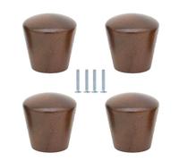 Tiradores Armarios4 Piezas Pomo Y Tirador De Madera Maciza Tirador Mini Cajón De Armario Tirador Pequeño Redondo,Nogal Negro,Superficie Curva De 22 * 22mm