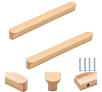 Tiradores Cajones 2 Piezas Perilla De Troncos Y Tirador Cajón De Madera Puerta De Armario Tirador Largo De Madera,Distancia Entre Orificios De Haya En Forma De T 320mm