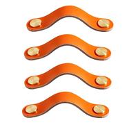 Tiradores Cajones 4 Piezas Manija De Cuero De Color De Puerta De Gabinete Anticolisión Manija De Cuero De Cajón De Armario Lindo Naranja 128mm