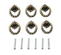 Tiradores Cajones Vintage con Anillo, 6pc Accesorio de herraje for muebles, perillas de cajón con forma de anillo vintage, pomos for armario, manijas for tocador, perillas for puerta retro, decoración