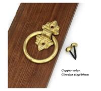 Tiradores Cajones Vintage con Anillo, Aldaba de puerta antigua de bronce y latón con forma de anillo for gabinete, manija de anillo redonda clásica for puerta de entrada retro, herrajes for el hogar(6