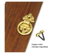 Tiradores Cajones Vintage con Anillo, Aldaba de puerta antigua de bronce y latón con forma de anillo for gabinete, manija de anillo redonda clásica for puerta de entrada retro, herrajes for el hogar(4