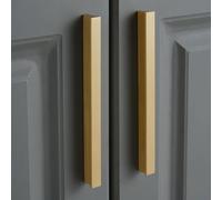 Tiradores Cocina Dorados Modernos, 2 Piezas Tiradores de Muebles Sólido Latón | Cepillado, Tirador para Cajones Distancia del Agujero: 32-850mm Tirador Puertas Tiradore Armarios Gabinete 416mm/16.4in