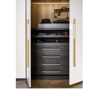 Tiradores Cocina largo Dorado,Manijas para Gabinete Modernos,Aluminio Sólido | Superficie Anodizada,Mango en Proa Tiradores de Puertas de Armario Oro- 768mm/30.2in