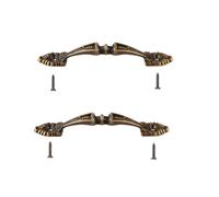 Tiradores Cocina Manija De Cobre Puro 2Piezas Cajón Dorado Puerta De Armario Manija De Latón Chino Sólido De Un Solo Orificio Distancia Del Orificio Color Bronce De 85mm