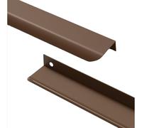 Tiradores Colorido Manijas ocultos de Aleación de aluminio mango invisible Asa arco circular Manillas para cajón picaportes de cocina Armario Perilla Gabinete,2 piezas (400mm,Café)