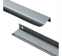 Tiradores Colorido Manijas ocultos de Aleación de aluminio mango invisible Asa arco circular Manillas para cajón picaportes de cocina Armario Perilla Gabinete,2 piezas (300mm,Gris cepillado)