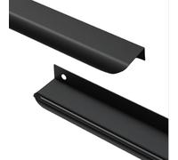 Tiradores Colorido Manijas ocultos de Aleación de aluminio mango invisible Asa arco circular Manillas para cajón picaportes de cocina Armario Perilla Gabinete,2 piezas (1200mm,Negro)