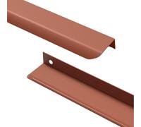 Tiradores Colorido Manijas ocultos de Aleación de aluminio mango invisible Asa arco circular Manillas para cajón picaportes de cocina Armario Perilla Gabinete,2 piezas (600mm,Naranja)