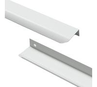 Tiradores Colorido Manijas ocultos de Aleación de aluminio mango invisible Asa arco circular Manillas para cajón picaportes de cocina Armario Perilla Gabinete,2 piezas (80mm,Blanco)