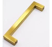 Tiradores cuadrados de acero inoxidable en tono dorado, 10 unidades para espacios interiores contemporáneos con construcción y líneas limpias (12 x 12 x 76 mm)