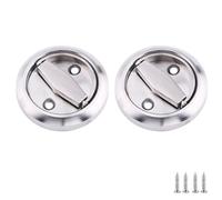 Tiradores De Arco Para Armario 2 Piezas Tirador De Anilla De Acero Inoxidable Tirador Oculto Puerta Invisible Tirador Redondo Oculto,Color Cepillado