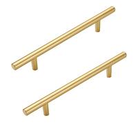 Tiradores de Armario Dorado de 2 Piezas Manijas para Gabinetes de Barra en T Tirador de Cocina de Aleación de Aluminio Tirador de Muebles, para Baño, Puerta de Cajón (Hole distance 450mm)