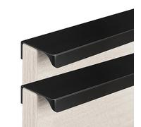 Tiradores de Armario Negros Manijas Invisibles para Cajones de Gabinetes 2 Tiradores de Puerta de Muebles Tiradores Largos para Guardarropa, Aleación de Aluminio (Length 1200mm)