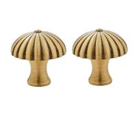 Tiradores de cajón de latón antiguo, pomos para armario de cocina, 2 piezas, pomo para cajón de un solo orificio, redondo, bola sólida, para zapatero, ropa, forma de hongo, mango de cobre(Bronze)