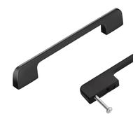 Tiradores de cajon Negro,Manijas para Gabinete Modernos,Aluminio Sólido | Superficie Anodizada,Mango en Proa Tiradores de Puertas de Armario- 160mm/6.3in