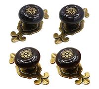 Tiradores de cajones de un orificio, compuesto de loza de mezcla de metal, 32 mm, tiradores de cajones de tradicional para estantería, armario, cubierta de baño, perillas de tocador de