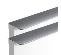 Tiradores de Cocina de Gris Cepillado Tiradores Invisibles para Puertas de Armario 2 Manijas para Cajones de Gabinete Tiradores de Muebles de Metal, Aleación de Aluminio (Length 600mm)
