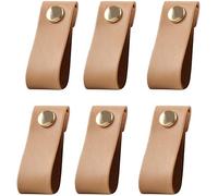 Tiradores de cuero, tiradores de cajones, muebles de ferretería, 6 piezas, tiradores de puerta de cuero suave, tiradores/perillas/manijas/para armario, maleta, gabinete de vino, caja de madera, caja d