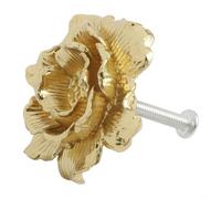 Tiradores de gabinete de latón vintage con diseño floral de rosa, pomos dorados para cajones de cocina, baño, tocadores, armarios, muebles, elegantes manijas retro