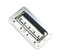 Tiradores de gabinete de muebles de casa con manija empotrada con resorte medio de Hardware de 1 pieza con empuñadura acolchada(Carbon steel Silver)