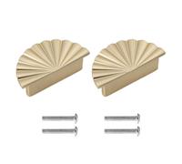 Tiradores de gabinete dorados cepillados, centro de agujero de 2.5 pulgadas, elegantes tiradores planos dorados de aleación de zinc vintage para cajones de cocina, tocador de baño, armarios y armarios