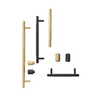 Tiradores de latón con diseño de moleteado cruzado y corte de diamante, tiradores de armario dorados y negros, perillas de barra en T de 500mm de largo disponible for cocina(CH036-BLK-416500)