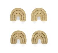 Tiradores de muebles con diseño de cuento de hadas, para muebles infantiles, de madera de roble sin tratar pomo botón espacio cómoda armario cajón puerta habitación de los niños, regalo (4 arco iris)