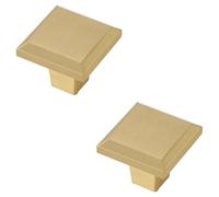 Tiradores de Muebles Modernos Dorado, 2 Piezas Tiradores Cocina Sólido Latón | Cepillado, Tirador para Cajones Distancia del Agujero: 32-850mm Tirador Puertas Tiradore Armarios Gabinete Solo Orificio