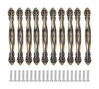 Tiradores de puerta de 10 juegos de tiradores de bronce de estilo vintage, tiradores de herrajes para gabinetes, tiradores de cobre antiguos para puertas de granero, para tocador, cajones, armario, of