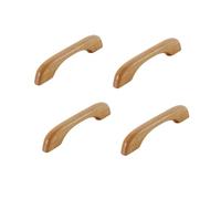 Tiradores de puerta de madera, diseño de tronco de puente plano, madera maciza de haya, estilo chino, manijas de cajón de armario