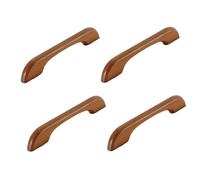 Tiradores de puerta de madera, diseño de tronco de puente plano, madera maciza de haya, estilo chino, manijas de cajón de armario