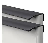 Tiradores de puerta ocultos, Manijas ocultas de aluminio for armario cocina, cajón, color negro, 2 piezas(Overall length 600mm)
